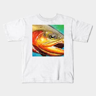 Golden Trout Head Painting Kids T-Shirt